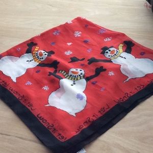 New W/OT Snowman Scarf  Made in Italy!